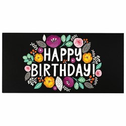 Конверт для денег "HAPPY BIRTHDAY!", Цветы, 166х82 мм, выборочный лак, ЗОЛОТАЯ СКАЗКА, 113748 - фото 11009378