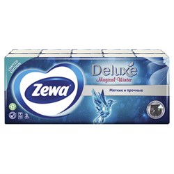 Платки носовые ZEWA Deluxe, 3-х слойные, 10 шт. х (спайка 10 пачек), 51174 - фото 11012688