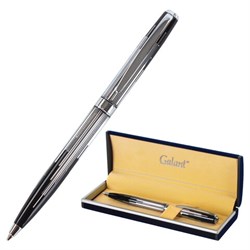 Ручка подарочная шариковая GALANT "Offenbach", корпус серебристый с черным, хромированные детали, пишущий узел 0,7 мм, синяя, 141014 - фото 11019220