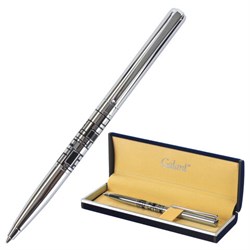 Ручка подарочная шариковая GALANT "Basel", корпус серебристый с черным, хромированные детали, пишущий узел 0,7 мм, синяя, 141665 - фото 11020683