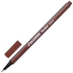 Ручка капиллярная (линер) BRAUBERG "Aero", КОРИЧНЕВАЯ, трехгранная, металлический наконечник, линия письма 0,4 мм, 142257 - фото 11021600