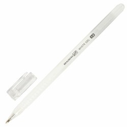 Ручка гелевая BRAUBERG Art Classic, БЕЛАЯ, корпус тонированный белый, узел 1мм, линия 0,5мм, 143418 - фото 11025610