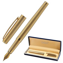 Ручка подарочная перьевая GALANT "VERSUS", корпус золотистый, детали золотистые, узел 0,8 мм, синяя, 143528 - фото 11026719