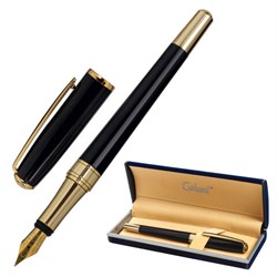 Ручка подарочная перьевая GALANT "LUDUS", корпус черный, детали золотистые, узел 0,8 мм, 143529 - фото 11026732