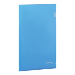 Папка-уголок жесткая BRAUBERG, синяя, 0,15 мм, 221642 - фото 11050507