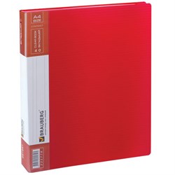 Папка 40 вкладышей BRAUBERG "Contract", красная, вкладыши-антиблик, 0,7 мм, бизнес-класс, 221778 - фото 11050663