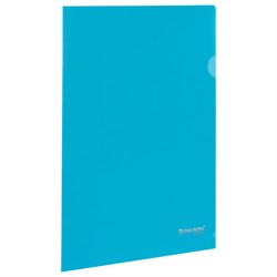 Папка-уголок BRAUBERG, синяя, 0,10 мм, 223964 - фото 11052954
