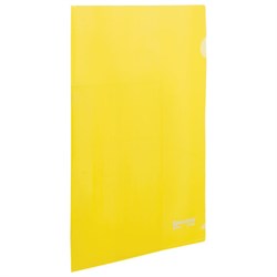 Папка-уголок жесткая BRAUBERG, желтая, 0,15 мм, 223968 - фото 11052980