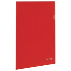 Папка-уголок жесткая, непрозрачная BRAUBERG, красная, 0,15 мм, 224879 - фото 11054243