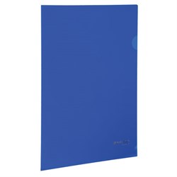 Папка-уголок жесткая, непрозрачная BRAUBERG, синяя, 0,15 мм, 224880 - фото 11054250