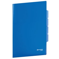 Папка-уголок с 3 отделениями, жесткая, BRAUBERG, синяя, 0,15 мм, 224885 - фото 11054288