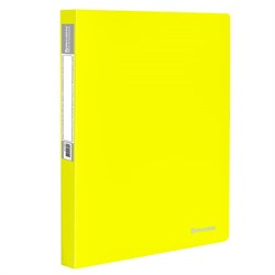 Папка 40 вкладышей BRAUBERG "Neon", 25 мм, неоновая желтая, 700 мкм, 227453 - фото 11059433