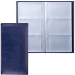Визитница трехрядная BRAUBERG "Imperial", на 144 визитки, под гладкую кожу, темно-синяя, 232064 - фото 11071589