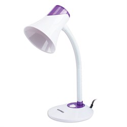 Настольная лампа-светильник SONNEN OU-607, на подставке, цоколь Е27, белый/фиолетовый, 236682 - фото 11074310