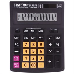 Калькулятор настольный STAFF PLUS STF-333-BKRG (200x154 мм) 12 разрядов, ЧЕРНО-ОРАНЖЕВЫЙ, 250460 - фото 11080874