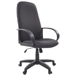 Кресло офисное СН 279, высокая спинка, с подлокотниками, черное-серое, 1138104 - фото 11111930