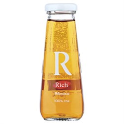Сок RICH (Рич) 0,2 л, яблоко, подходит для детского питания, стеклянная бутылка, 1658301 - фото 11134498