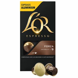 Кофе в алюминиевых капсулах L&#39;OR &quot;Espresso Forza&quot; для кофемашин Nespresso, 10 порций, ФРАНЦИЯ, 4028605