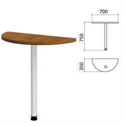 Стол приставной полукруг "Этюд", 700х350х750 мм, орех (КОМПЛЕКТ) - фото 11147527