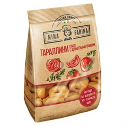 Мини-сушки (тараллини) NINA FARINA с томатом и ароматными травами, пакет, 180 г, ВТ003 - фото 11225019
