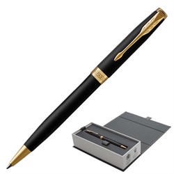 Ручка шариковая PARKER "Sonnet Core Matt Black GT", черный матовый лак, позолота, черная, 1931519 - фото 11298180