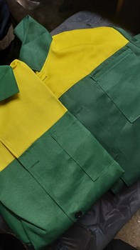 Костюм Стандарт (тк.Смесовая,210) брюки ЭТ, зеленый/желтый - фото 11301959