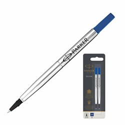 Стержень для ручки-роллера PARKER "Quink RB", КОМПЛЕКТ 2 шт., металлический, 116 мм, узел 0,7 мм, синий, 1950327 - фото 11337785
