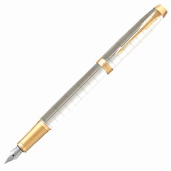 Ручка перьевая PARKER "IM Premium Pearl GT", корпус жемчужный лак, позолоченные детали, синяя, 2143649 - фото 11369772