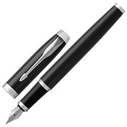 Ручка перьевая PARKER "IM Core Black Lacquer CT", корпус черный глянцевый лак, хромированные детали, синяя, 1931644 - фото 11702447