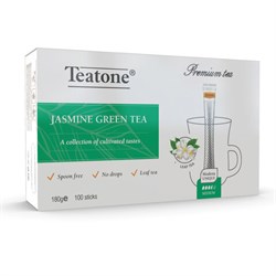 Чай TEATONE зеленый с ароматом жасмина, 100 стиков по 1,8 г, 1242 - фото 11765955