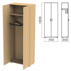Шкаф для одежды "Канц", 700х350х1830 мм, цвет бук невский, ШК40.10 - фото 12557221