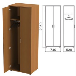 Шкаф для одежды "Монолит", 740х520х2050 мм, цвет орех гварнери, ШМ50.3 - фото 12676727