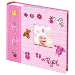 Фотоальбом BRAUBERG "It's a girl" на 200 фото 10х15 см, твердая обложка, бумажные страницы, бокс, розовый, 391145 - фото 13117780