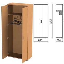 Шкаф для одежды "Этюд", 800х384х1942 мм, цвет бук бавария (КОМПЛЕКТ) - фото 13136104