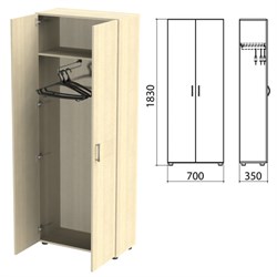 Шкаф для одежды "Канц", 700х350х1830 мм, цвет дуб молочный (КОМПЛЕКТ) - фото 13136248