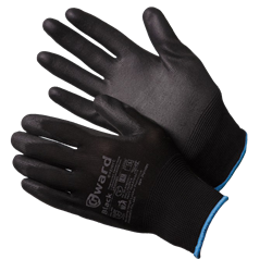 Перчатки Gward нейлоновые с полиуретановым покрытием, черный, PU1001 - фото 13286428