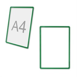Рамка POS для ценников, рекламы и объявлений А4, зеленая, без защитного экрана, 290253 - фото 13344588