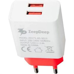 Зарядное устройство ZeepDeep EnergyPlug 2 USB X 2.4A - фото 13350431