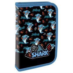 Пенал ПИФАГОР, 1 отделение, ламинированный картон, 19х11 см, "Angry shark", 272243 - фото 13356020
