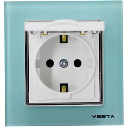Одинарная розетка Vesta Electric Exclusive Blue - фото 13357588