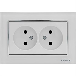 Двойная розетка Vesta Electric Exclusive White - фото 13357871