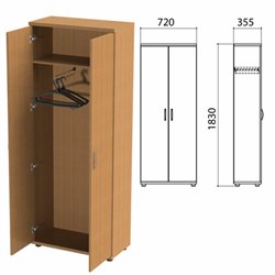 Шкаф для одежды &#171;Эко&#187;, 720х355х1830 мм, бук бавария (КОМПЛЕКТ)