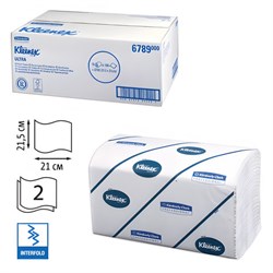 Полотенца бумажные 186 шт., KIMBERLY-CLARK Kleenex, КОМПЛЕКТ 15 шт., Ultra, 2-х слойные, белые, 21х21,5 см, Interfold (601533-534)6789 - фото 13552110