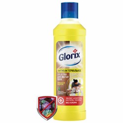 Средство для мытья пола дезинфицирующее 1 л GLORIX (Глорикс) "Лимонная Энергия", без хлора, 8677296 - фото 13552472