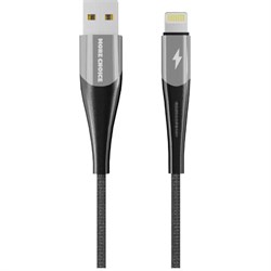 Дата кабель для Lightning 8-pin More Choice K41Si Silver Black - фото 13558577