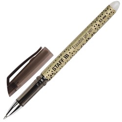 Ручка стираемая гелевая STAFF "College GP-200", ЧЕРНАЯ, хромированные детали, узел 0,5 мм, линия письма 0,35 мм, 142495 - фото 13570884