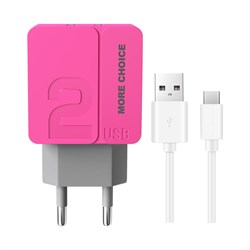 Зарядное устройство для смартфона More Choice NC46a Pink - фото 13576645