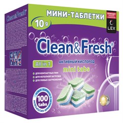 Таблетки для посудомоечных машин 100 шт., CLEAN&amp;FRESH All IN 1 MINI TABS, Cd13100m