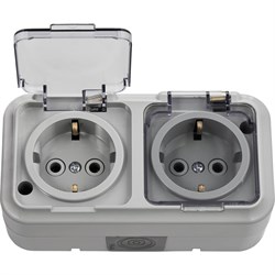 Двухместная розетка BYLECTRICA ПРАЛЕСКА АКВА - фото 14840382