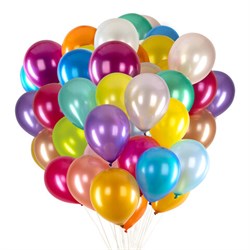 Шары воздушные 30 см, 50 штук, "МЕТАЛЛИК", ассорти, BRAUBERG KIDS, 591882 - фото 15058839
